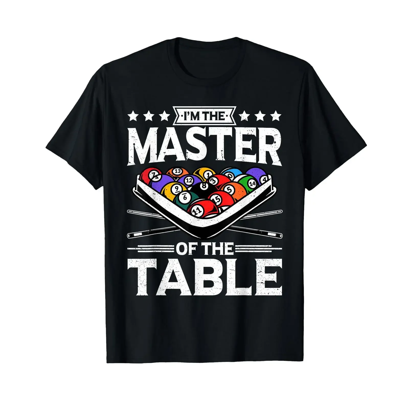 Billiards Master of the Table 8 Ball Lustiges Pool-T-Shirt, Vintage-Waschung, atmungsaktiv, Unisex, leicht vielseitig, modische Streetwear