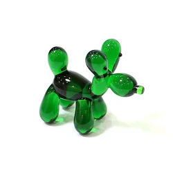Cute Simulation Balloon Dog Mini Figurine Glass Craft Ornaments Funny Tiny Animal Statue Home Desktop Decor Xmas New Year Gifts