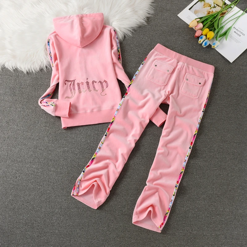 2025 Fashion Brand Casual Women\'s Suits Spring Autumn Outdoor Velvet Women Tracksuits Hooded Collar Jogging Suit