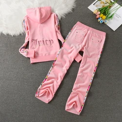 2025 Fashion Brand Casual Women's Suits Spring Autumn Outdoor Velvet Women Tracksuits Hooded Collar Jogging Suit