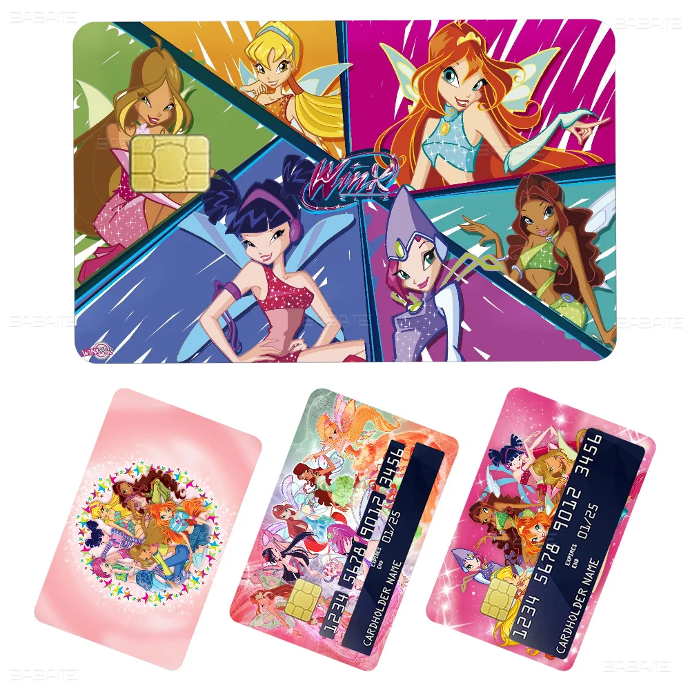 Girl W-Winx Clubs Anime Spend Or Save Funny Shell On Off Ultra Thin No Fade Sticker Skin Cover Film For Debit Credit Card