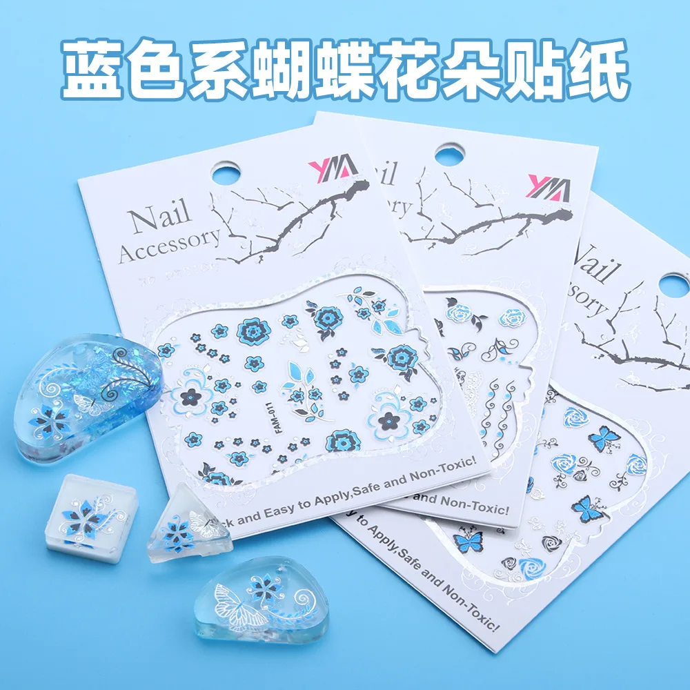 3pcs/pack Butterfly Flowers Sticker Paper For DIY Jewelry Pendant Ornament Resin Silicone Mold Making Acceassries