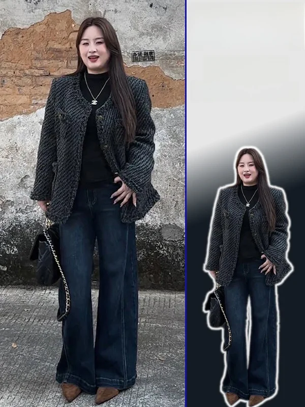 

Роскошное утепленное шерстяное пальто больших размеров для женщин: модный кардиган нового дизайна для весны и осени, стройнящий силуэт, элегантный стиль