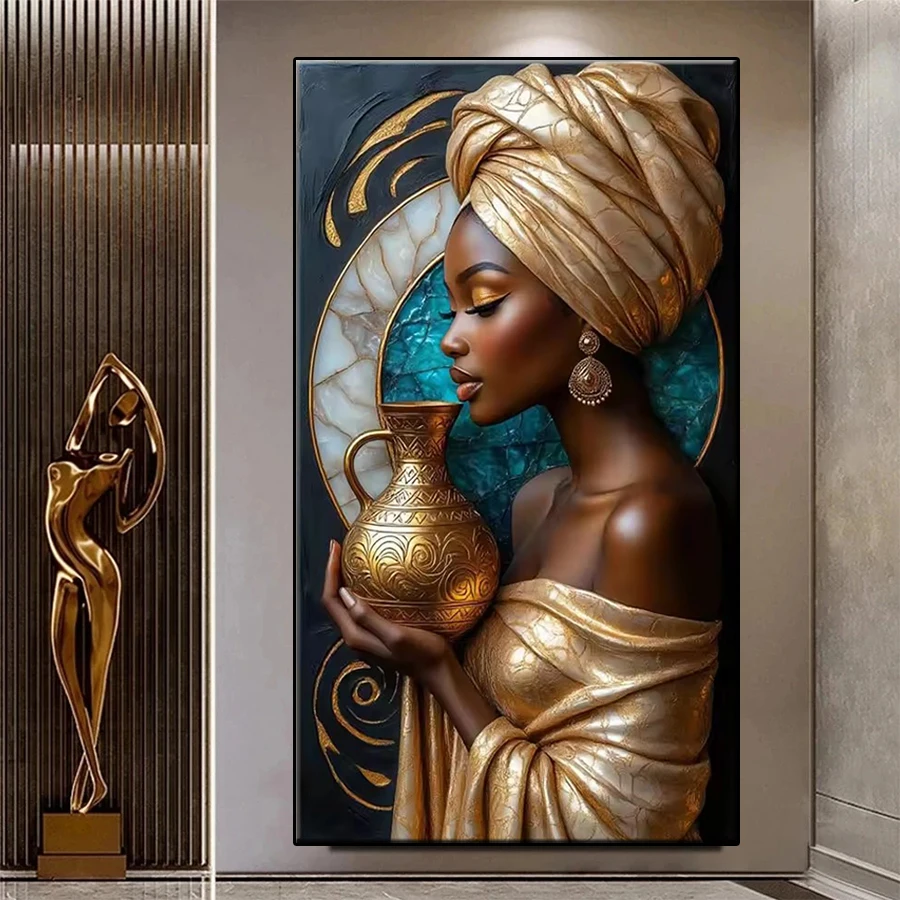 

Набор для алмазной живописи «сделай сам», новая красивая африканская черная женщина, алмазная мозаика, полная дрель, вышивка, хобби ручной работы