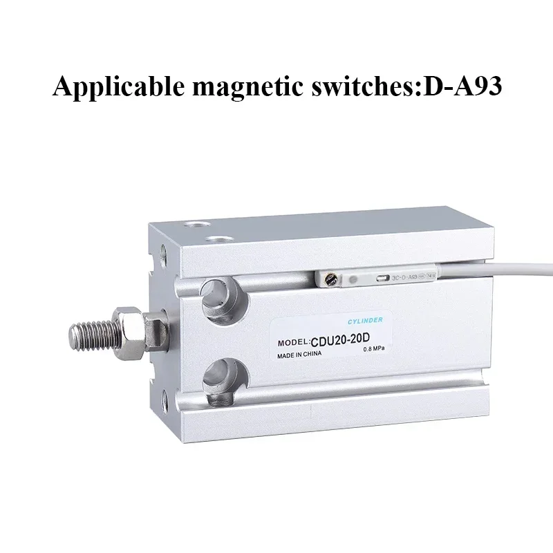 Cylinder CDU6 10 16 20 25 32-5/10/15/20/25/30/40/50D Double Acting Single Rod CU CDU Air Pneumatic Free Mount Cylinder