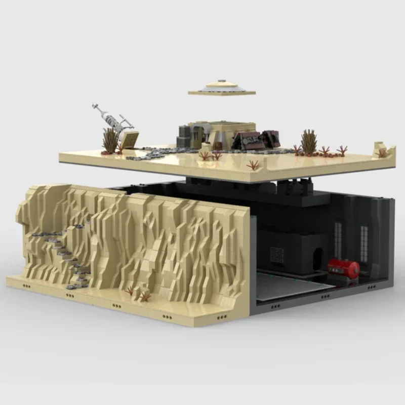 

Space War Architectural Scene Building Block MOC Desert Military Secret Base Model Adult Assembly Toys Collection Birthday Gift
