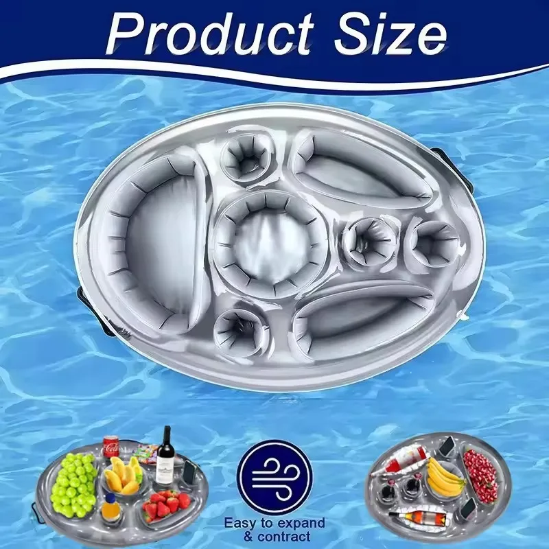 Summer Party Bucket Cup Holder Iatable Pool Float Beer Drink Cooler Table Bar Tray Portable Beach Swimming Ring Accessories
