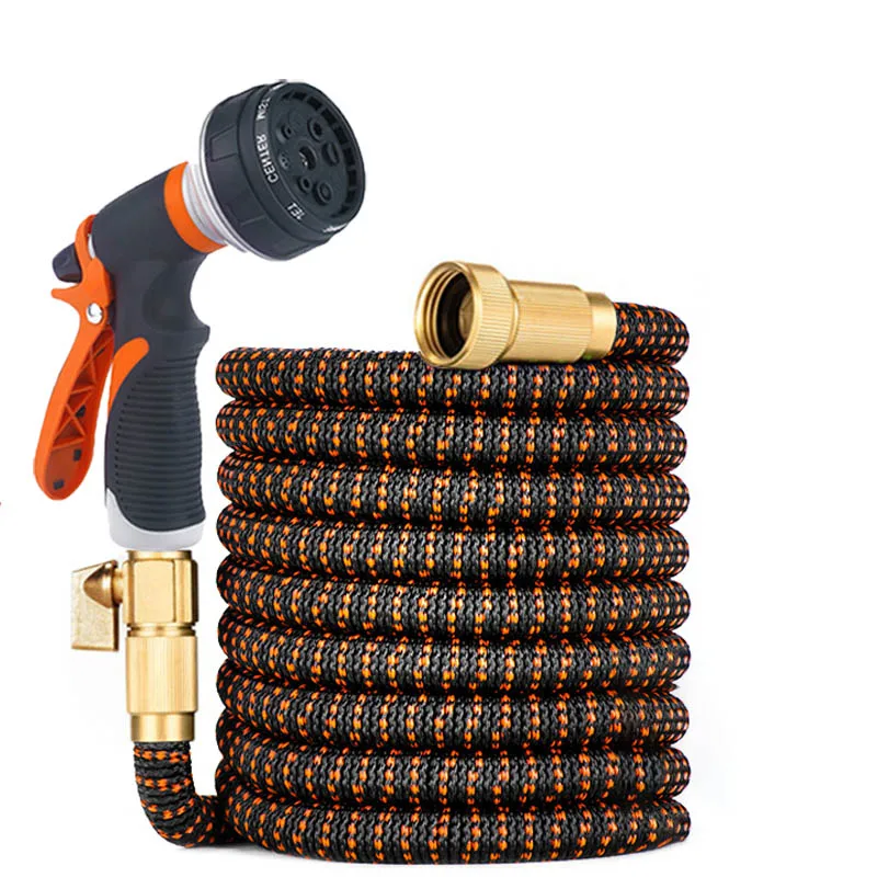 25FT-100FT Magic Garden Hose High-Pressure Garden Hose Retractable Spray Nozzle Portable Car Wash Watering Plants Adjustable
