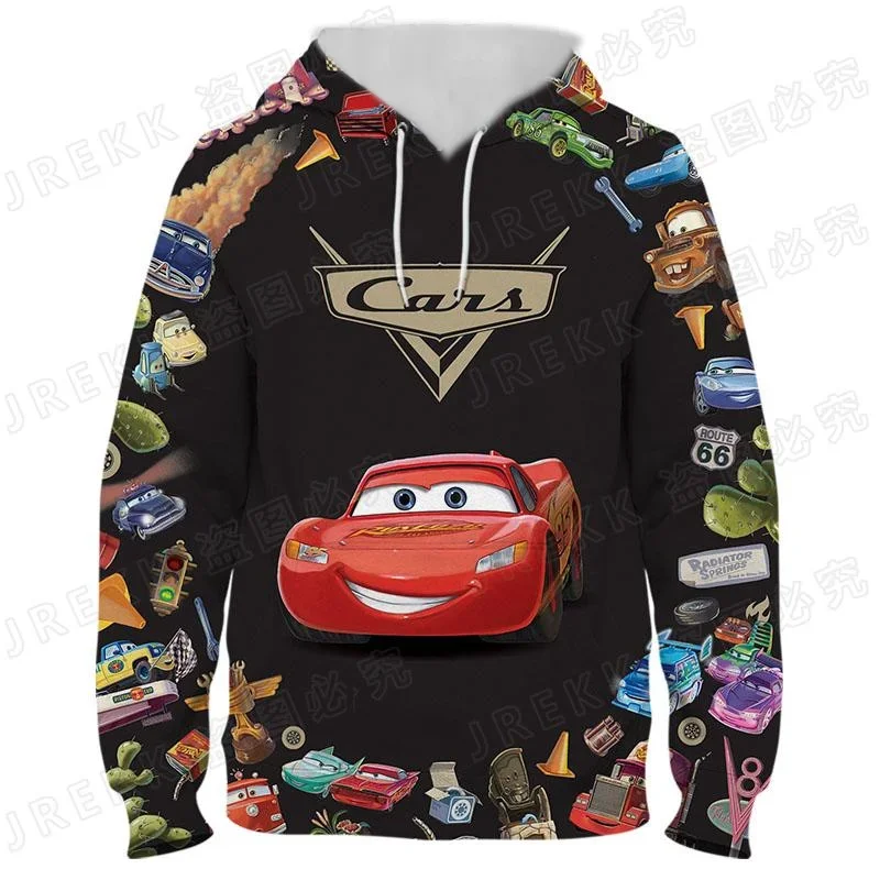 Disney Men's Hoodie Lightning McQueen Boys Girls Hoodie 3D Printing New Pullover Oversized Men's Hoodie Autumn Men's Clothing