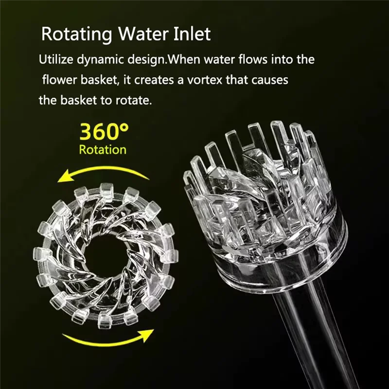 B82B-Clear Aquarium Skimmer Pipe Spins Surface Inflow Outflow Water Plant Tank Filter Cleaning Fish Tank Accessories