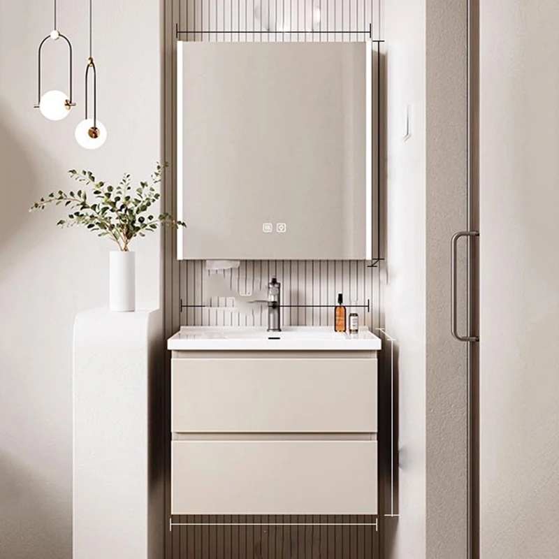 

Modern Paper Cupboard Luxury Organizer Storage Toilet Makeup Display Drawers Bathroom Cabinet Mirror Gabinete Hotel Furniture