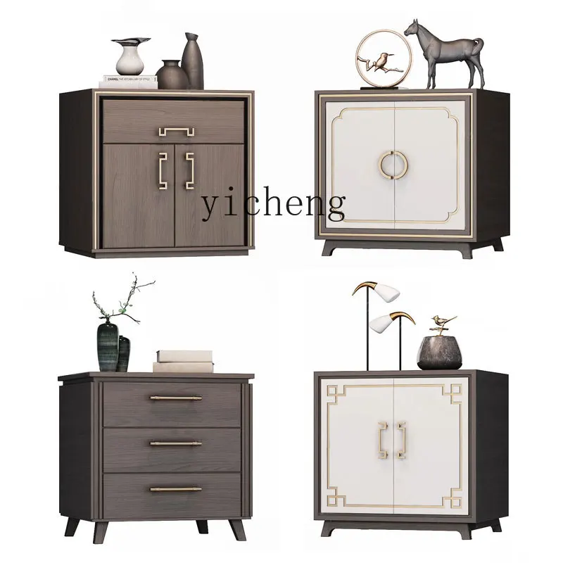 

ZK New Chinese Style Solid Wood Bedside Cabinet Bedroom Bedside Cabinet Modern Light Luxury Hotel Locker