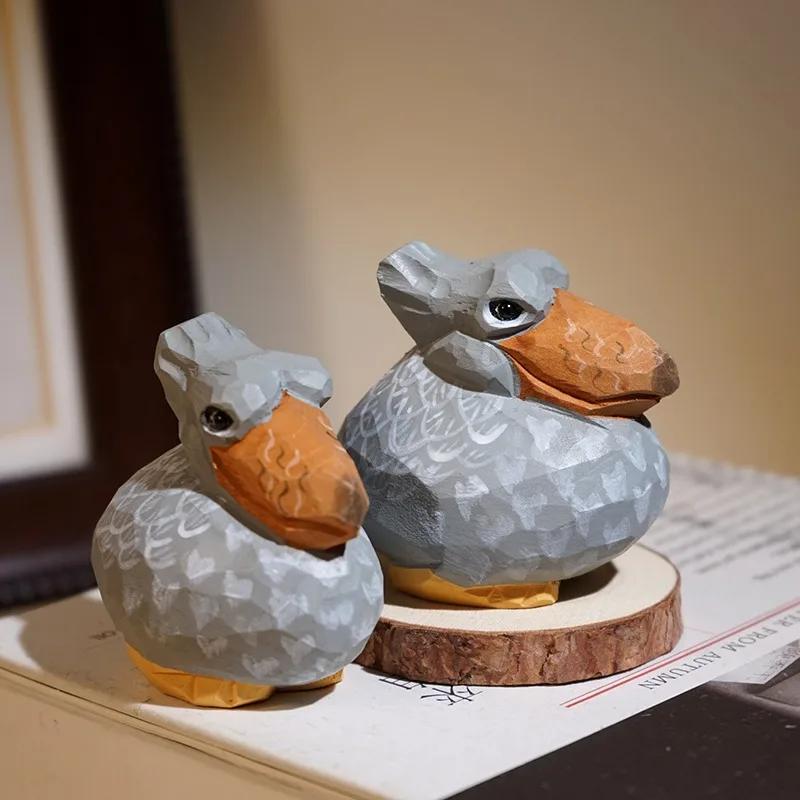 1 قطعة فرس النهر التمساح الحرفية الخشب الطيور النحت Avian تمثال مكتب رف الكتب الجدول زينة زخرفية الطبيعة مستوحاة هدية