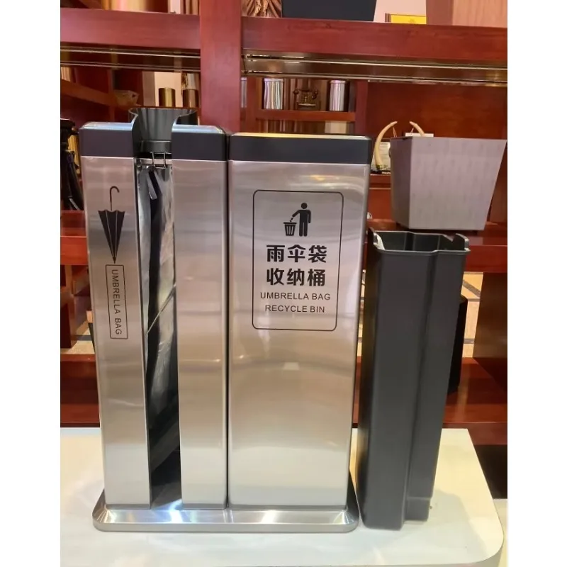 Stainless Steel Automatic Umbrella Dryer Wrapping Machine Long Wet Bagging Storage Bin 100pcs Free Plastic Bags Dry Umbrellas view 3