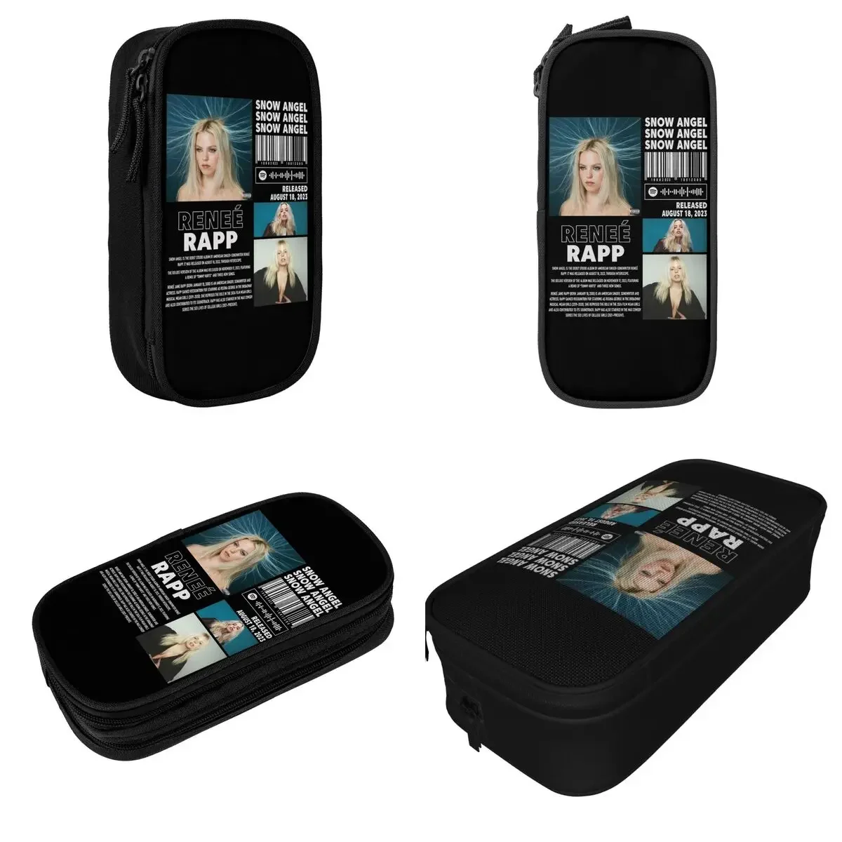 Sneeuwengel Renee Rapp Album jaren '90 Zanger Etui Leuke Penhouder Tas voor Student Grote Capaciteit Kantoor Rits Etuis