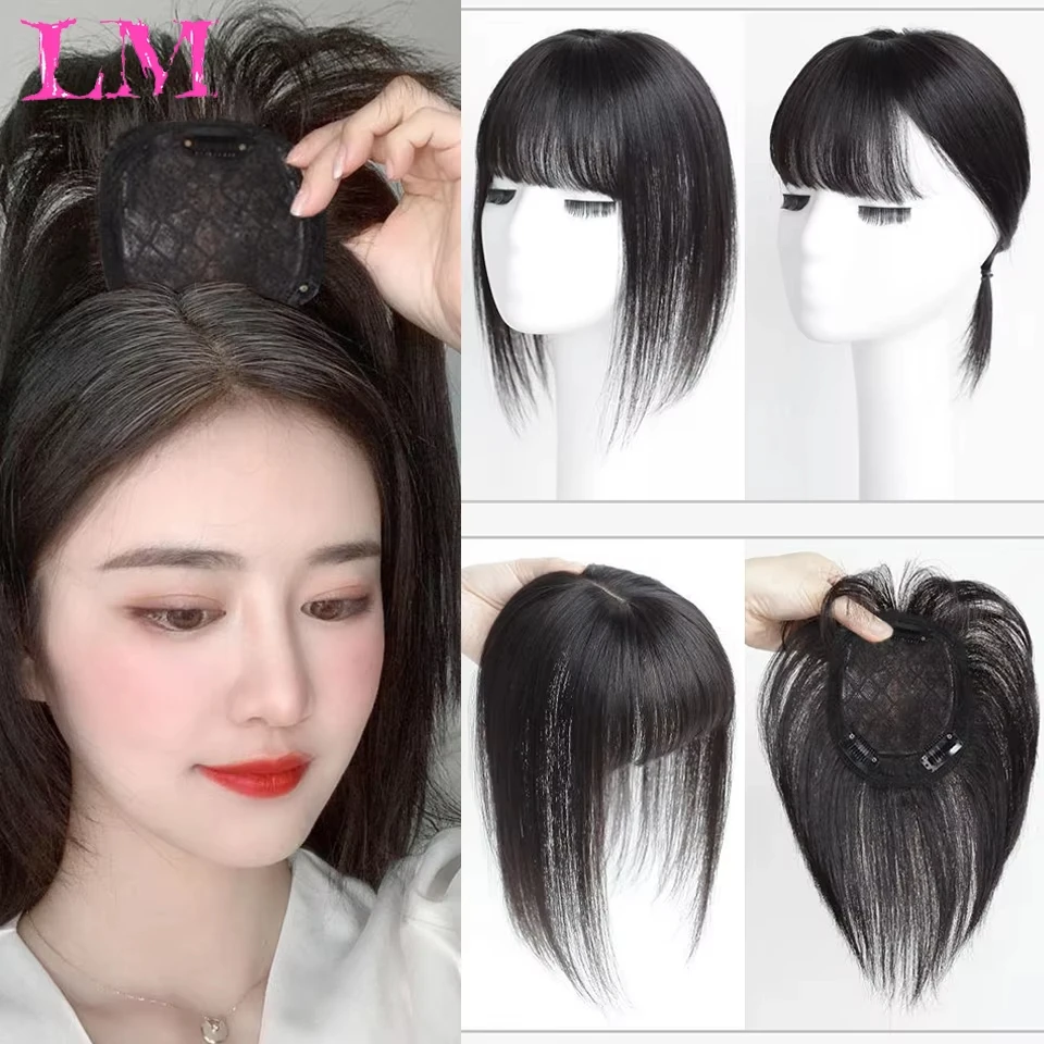 LM Woman Figure-eight Bangs Increase Amount Simulation of Human Hair Bangs Clip-in Extensions Synthetic Closure