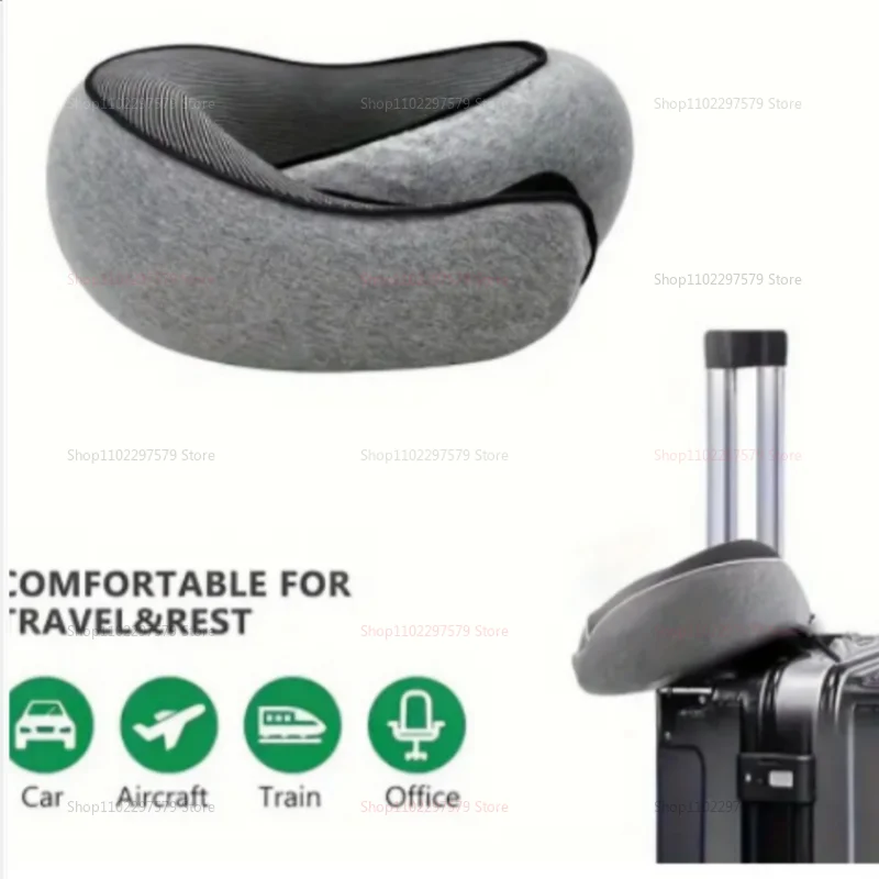 وسادة رقبة السفر وسادة إسفنجية الذاكرة الممتازة للراحة على متن الطائرة 360 درجة تصميم مريح وسادة عنق الرحم أساسيات السفر