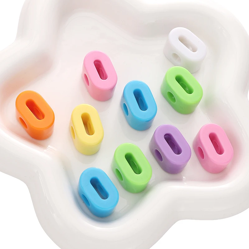 5pcs Colorful Acrylic Number Large Hole Loose Bead DIY Jewelry Making Kit Bracelet For Children's Education Tool Accessories