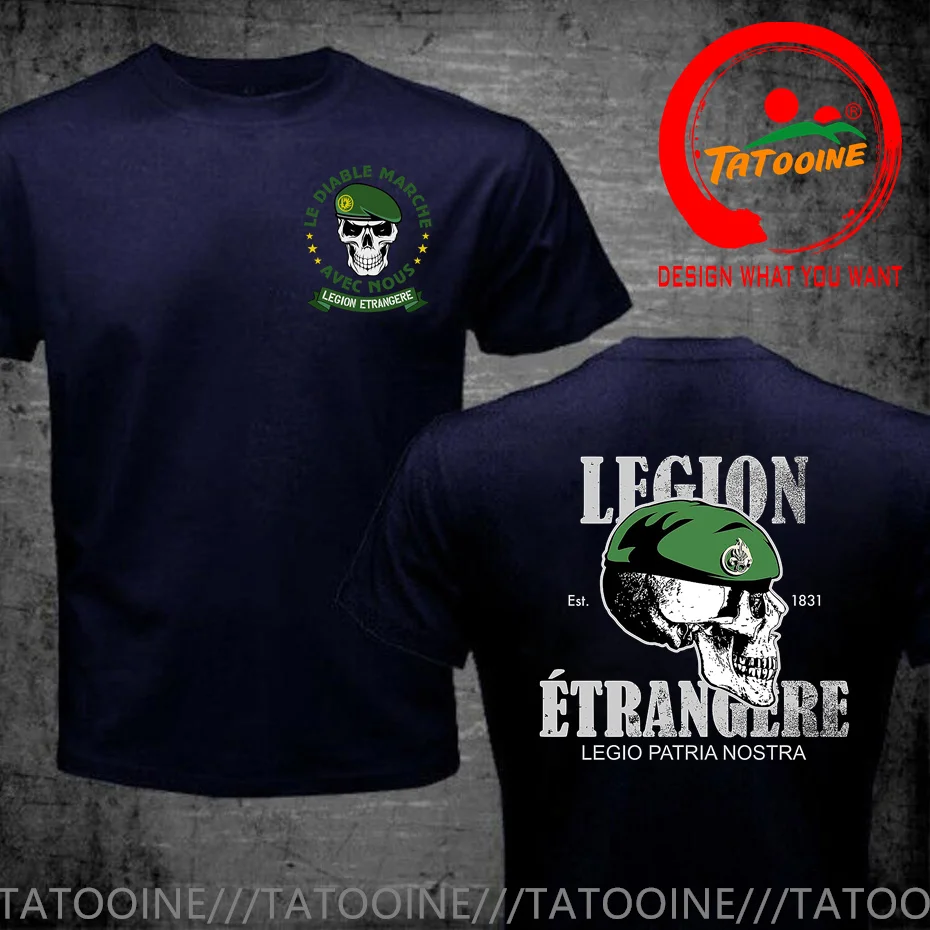 Funny Design Vintage Distressed  French Foreign Legion T Shirt Men Fashion Trendy Casual Clothing Stylish Tops Tee Shirt Leisure