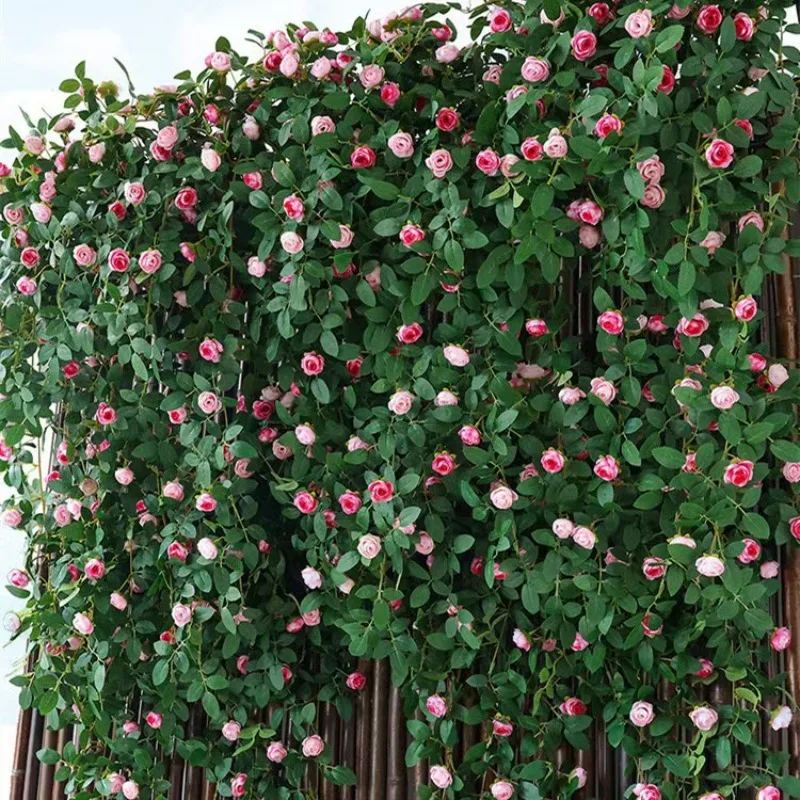 

Artificial rose vines Plastic fake flowers rose wall hanging vines wall wedding indoor ceiling decoration occlusion, wholesale