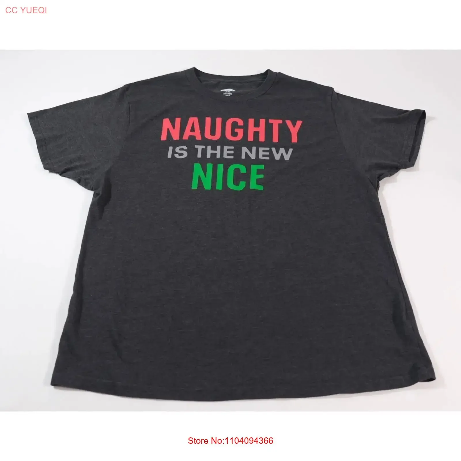Holiday Time Naughty Is The New Nice T Shirt Size XL Dark Gray vintage Washed Stylish homme Breathable fashion Slightly Unisex