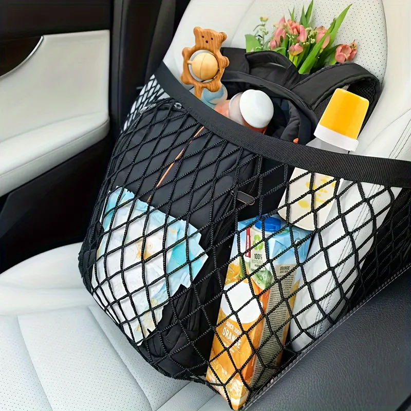 1 car front seat storage mesh bag, elastic mesh bag, suitable for the passenger seat, used for organizing essential items