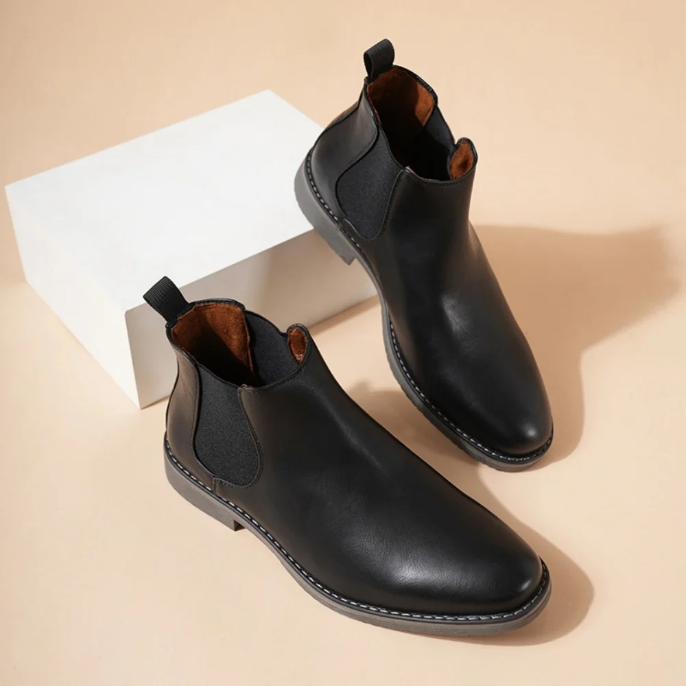 

Chelsea Boots High Quality Mens Casual Dress Business Shoes Comfortable Fashion Leather Men Boots