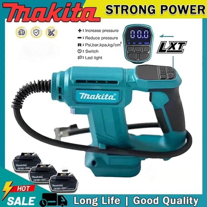 

Беспроводной портативный воздушный компрессор Makita с цифровым дисплеем для накачки автомобильных шин, надувной инструмент