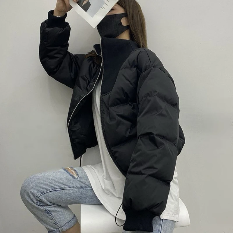2025年秋冬新作 レディース ショート丈 コットンジャケット ゆったり カジュアル 無地 厚手 アウター