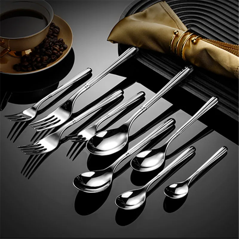 1 Buah Set Peralatan Makan Lengkap Baja Tahan Karat 304 Perancis Mewah Bentuk Melon Garpu Makanan Penutup Sendok Kopi Pisau untuk Dapur