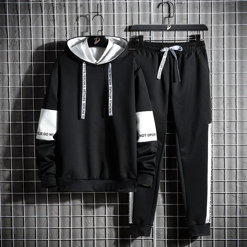 Spring Hoodie Sets Men Tracksuit Casual Hoodies Sweatshirt+Sweatpants 2 Piece Set Male Pullover Hoody Fashion Streetwear Clothes