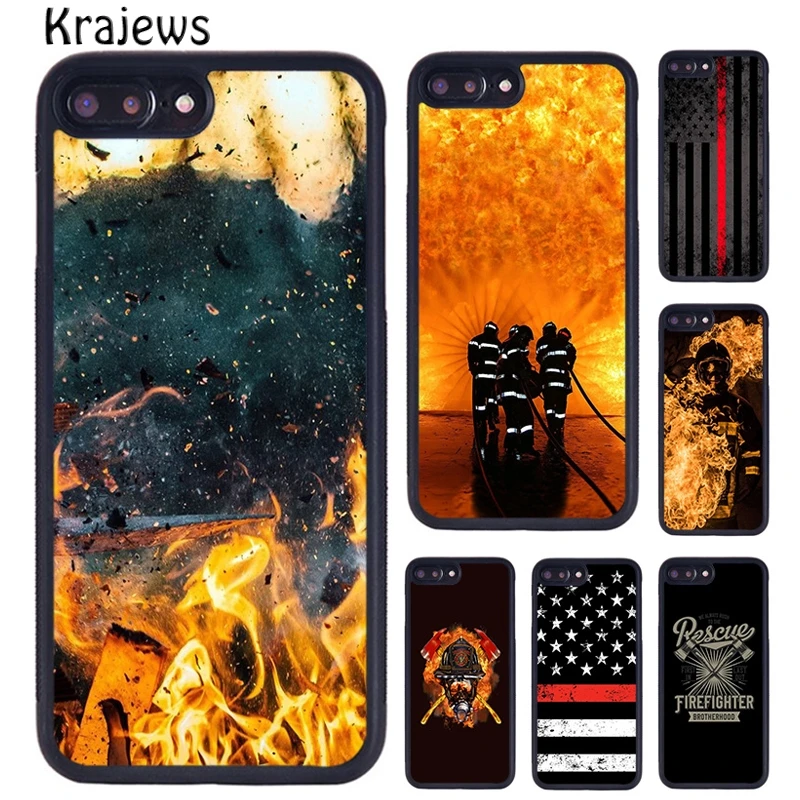 Krajews Firefighter Fire Fireman Phone Case Cover For iPhone 16 15 14 plus X XR XS 11 12 13 pro max coque