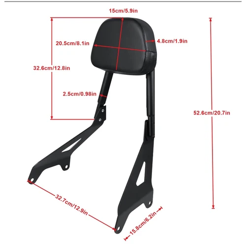 Imagen 2 del producto Para YAMAHA Bolt XV950 XVS950 2014-2020 XV 950 XVS950 Bolt R-Spec 2014-2022 respaldo desmontable trasero del pasajero barra Sissy con almohadilla