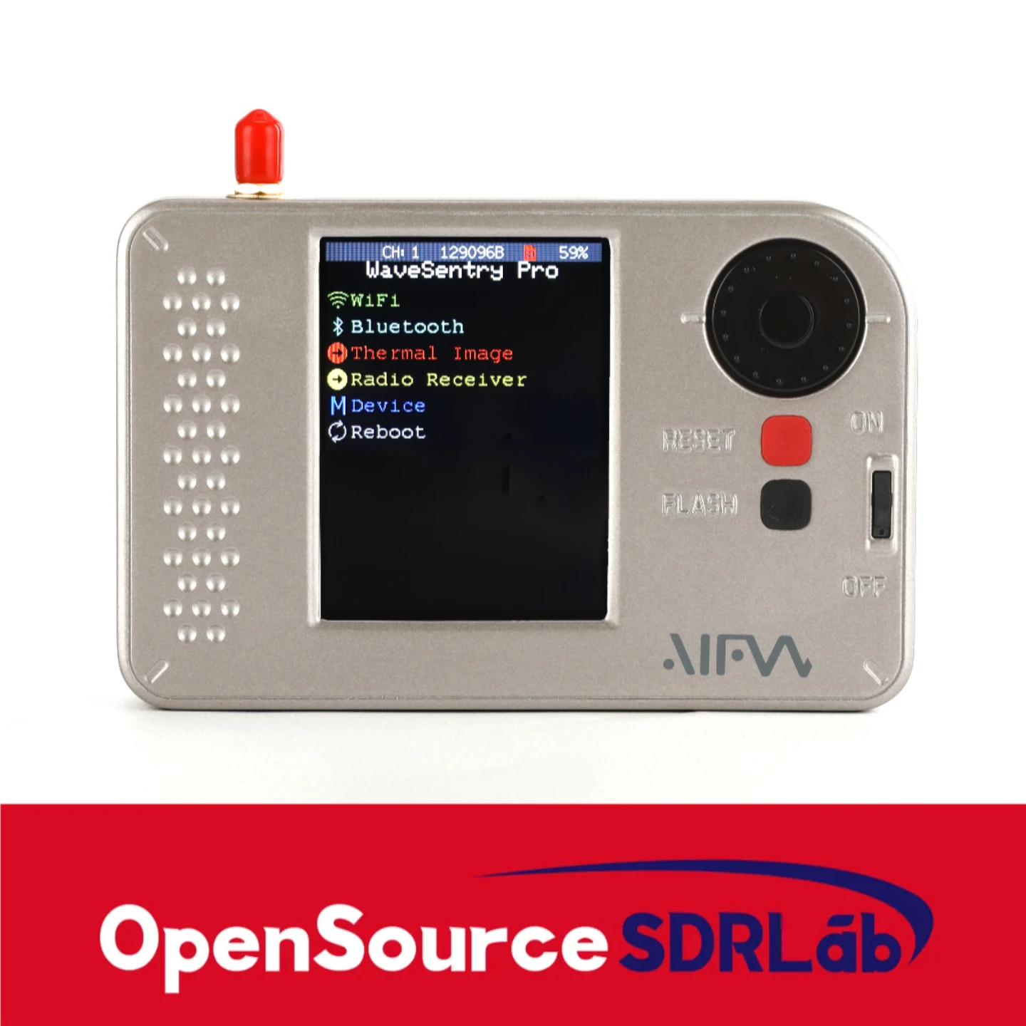 أداة AIFW WaveSentry المحمولة ESP32 Marauder متعددة - جهاز استقبال راديو وكاميرا تصوير حراري وتحليل WiFi وبلوتوث