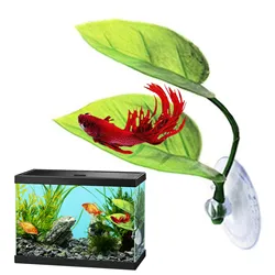 Accesorios de Acuario, cama de peces de hoja Betta, reposacabezas, Planta Artificial acuática, hamaca, simulación de paisaje