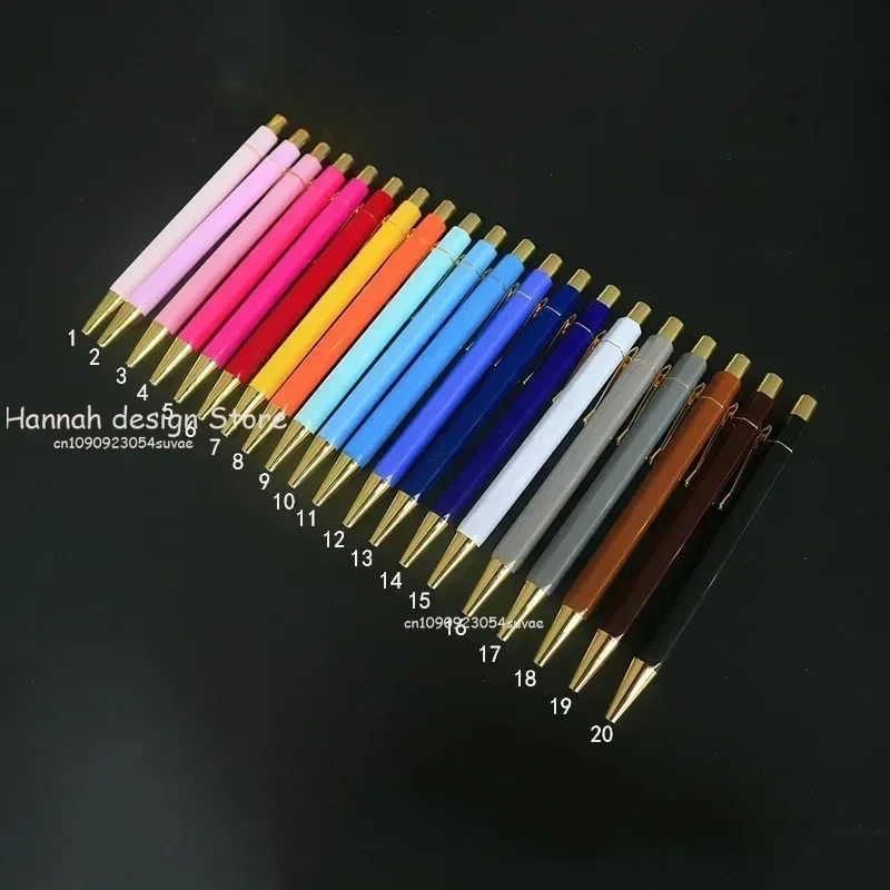 Macaron Color Ballpoint Pen Half Metal Luxury Ball Pen Novelty Pens Rose Gold Stationery School Office Supplies Fashion