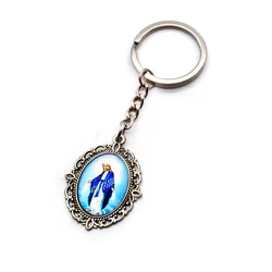 Miraculous Fatima Carmen Icon Picture Metal Religious Key Chain For Men Women
