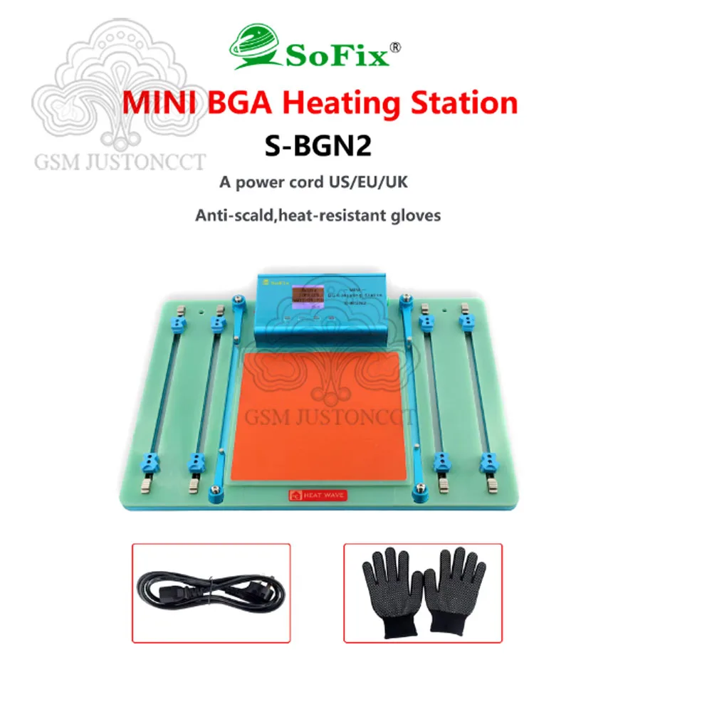 SoFix S-BGN2 Mini BGA Heating Station for Laptop Motherboard Replace the Size of CPU Graphics Card PCH SSD Remove T2 Chip Tools