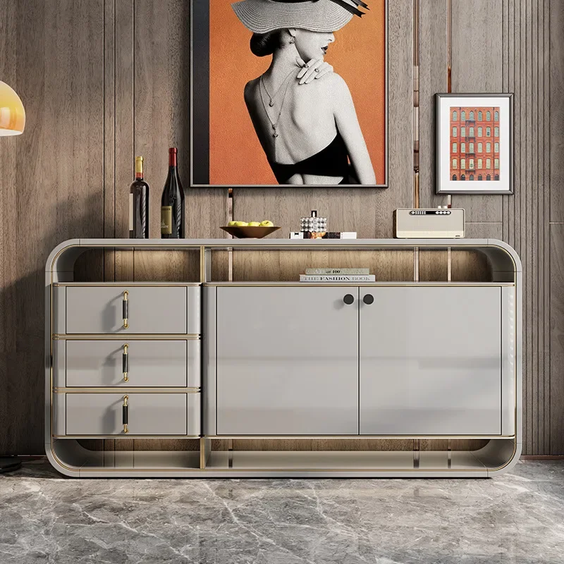 خزانة جانبية لتناول الطعام فاخرة وخفيفة الوزن وخزانة باب بسيطة وحديثة لغرفة المعيشة وخزانة ذات ستة صدر بسيطة