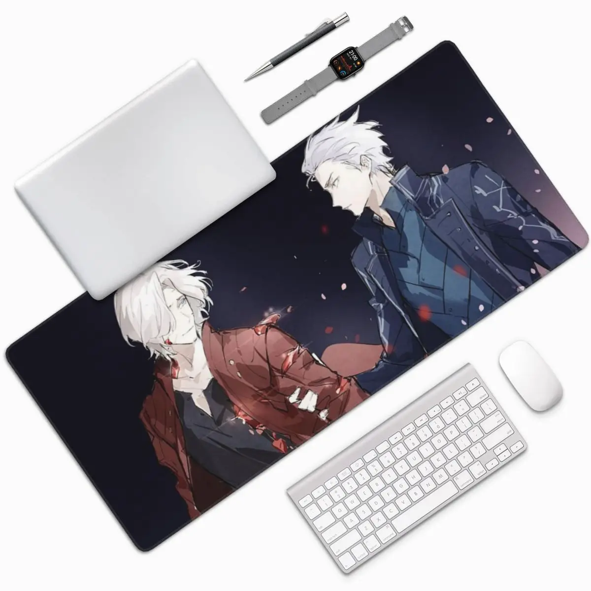 Devil May Cry Dante Vergil Nero V Game Large Mouse Pad Computer Keyboard Mouse Mat Gaming PC Laptop Desk Mat Office Table Mats