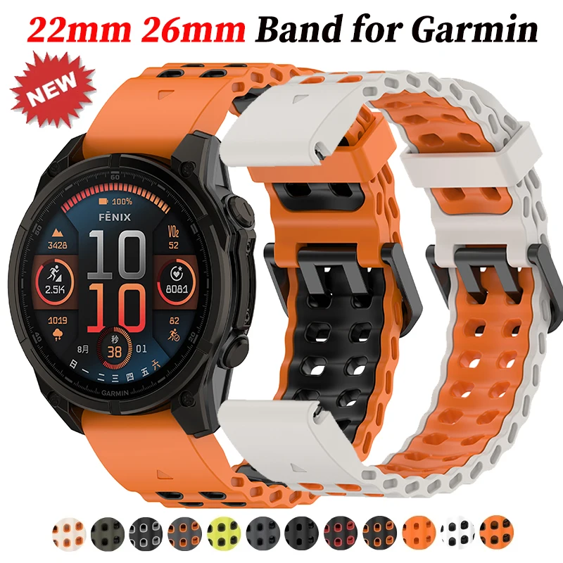QuickFit 22mm 26mm Sportuhrenarmband für Garmin Fenix 8 E Fenix8 47mm 51mm 965 955 7X 7 6X 6 Ersatz-Silikonarmband