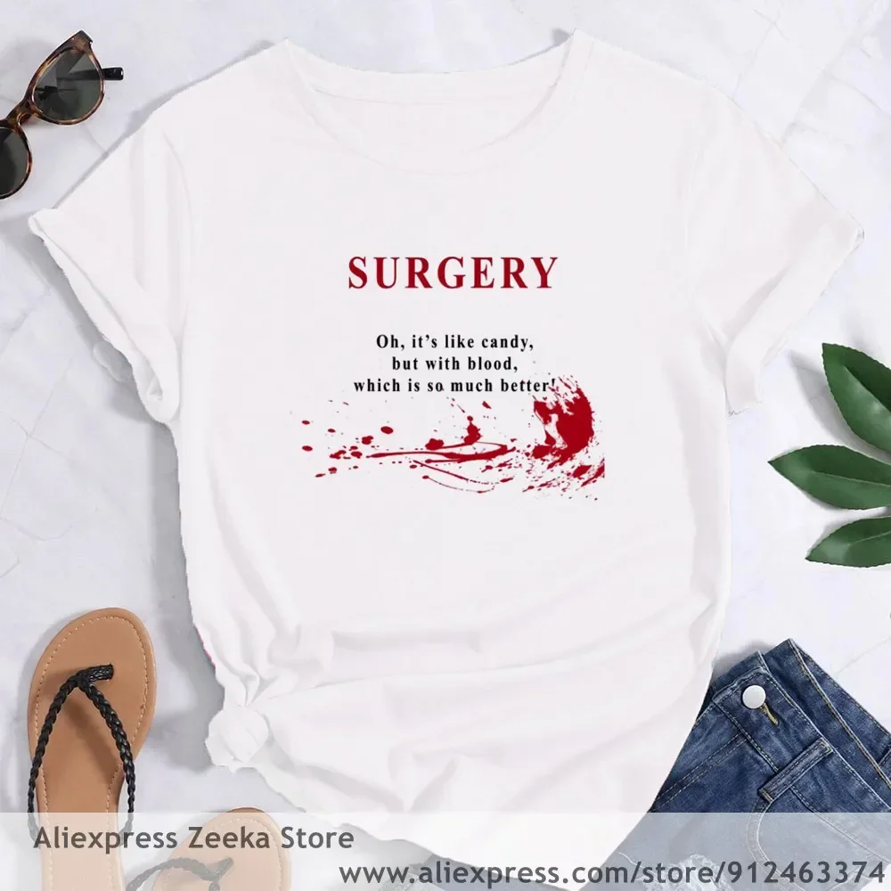 Greys Anatomy You\'re My Person Ullzang  Women Funny Print Ladies T-shirt Girl Y2K Harajuku Basis O-collar White Shirt Short