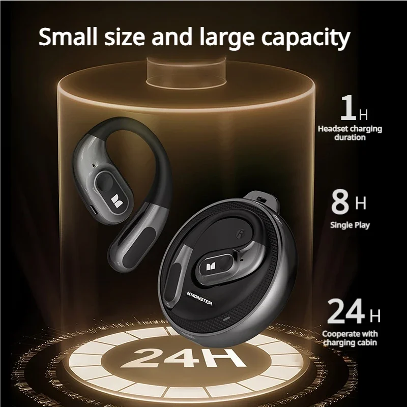 Monster AC330 TWS Wireless Open End Earphones HiFi Sounds OWS Bluetooth 5.4 Earbuds HD Call Bluetooth Headphone