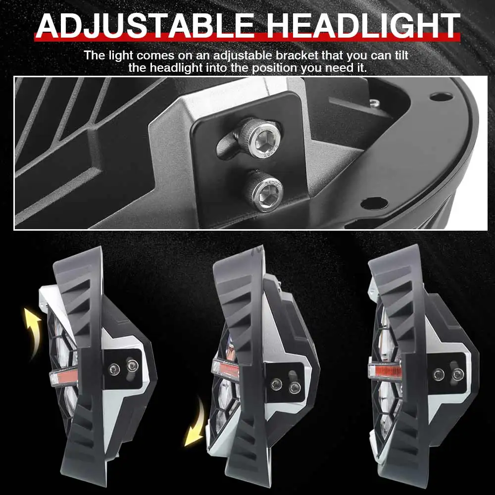 7 Inch LED Headlight DRL Motorcycle E-Mark E24 Hi/Lo Beam Light Headlamp For Harley Touring FLD Street Glide Road King Softail - Image 6
