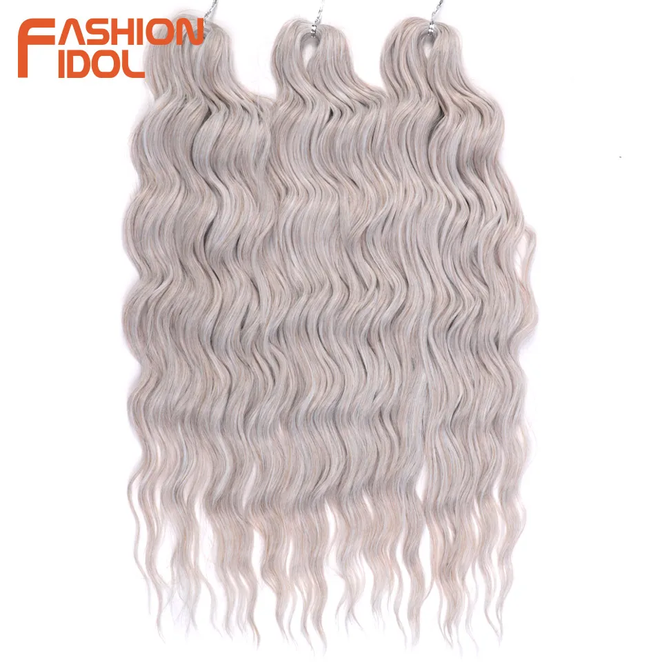 Anna Hair Synthetische lose tiefe Welle Flechten Haarverlängerungen 24 Zoll Wasserwelle Zopfhaar Ombre Blonde Twist Häkeln lockiges Haar