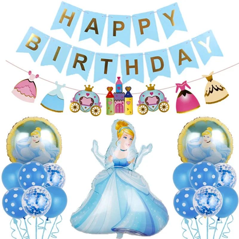 Disney Birthday Theme Cartoon Station Królewna Śnieżka Aurora Party Zestaw dekoracyjnych balonów