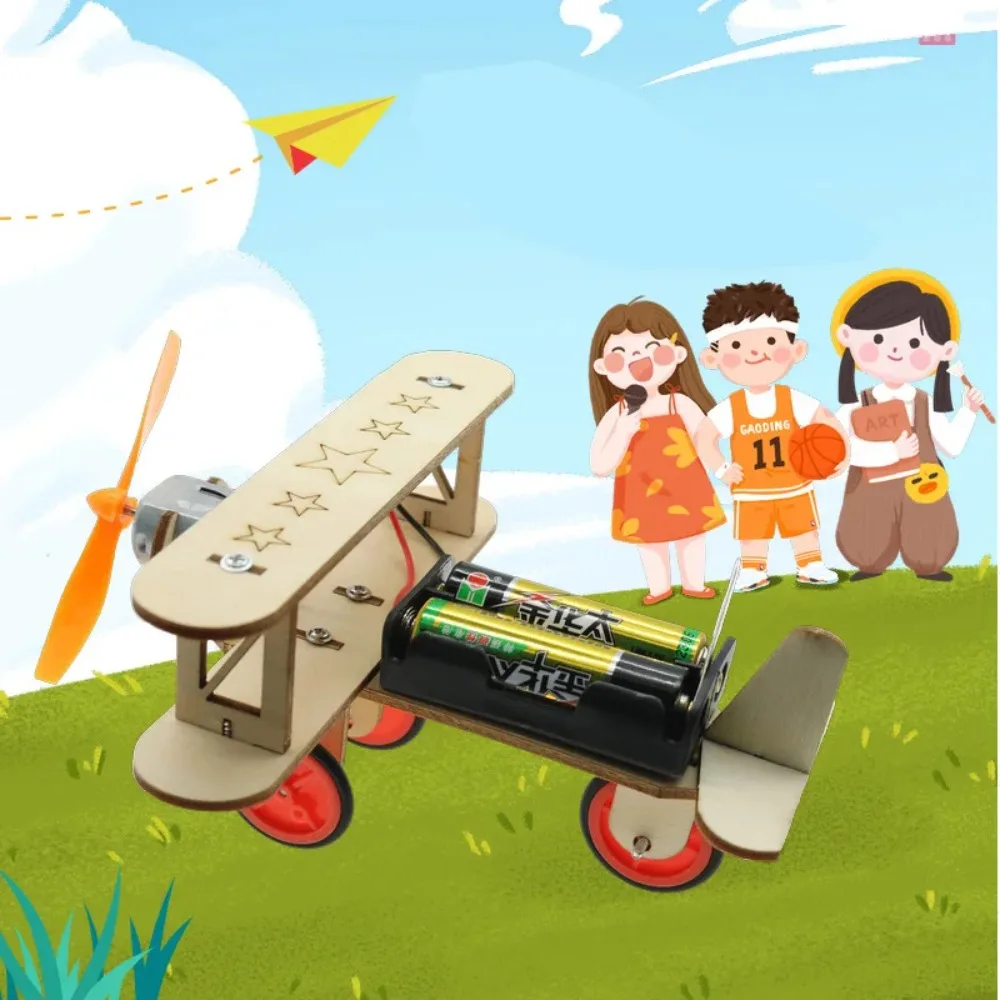 Creative 3D Airplane Mode Wooden Educational Assembly Model Kits DIY School Projects Puzzles Helicopter Kids Science Toys