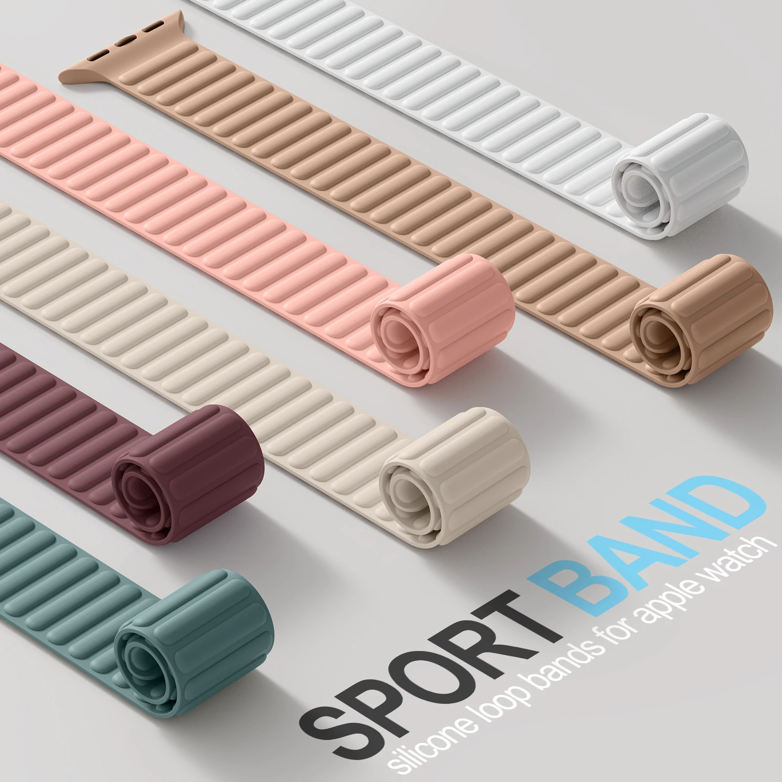 Magnetic Silicone Strap for Apple Watch Bands 40mm 41mm 42mm 44mm 45mm 46mm Series 11 10 9 8 7 SE Ultra/3/2 49mm Sport Bracelet