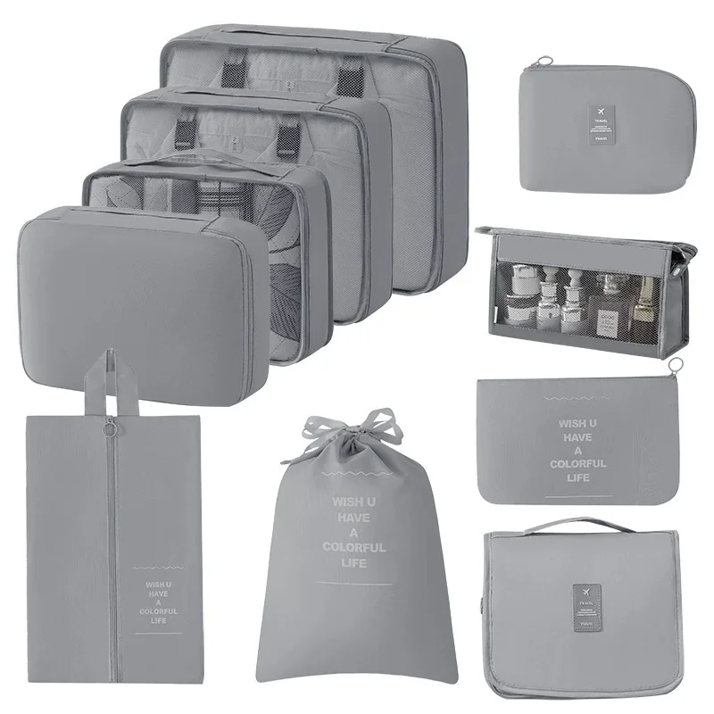 7/8/9/10 Stuks Set Reisorganisator Opbergzakken Koffer Verpakking Cubes Set Koffers Draagbare Bagage Kleding Schoen netjes Pouch Opvouwbaar