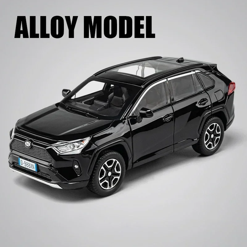 RAV4 SUV سبيكة 1:22 لعبة مصبوبة نموذج سيارة الصوت والضوء التراجع لعبة المقتنيات هدية عيد ميلاد